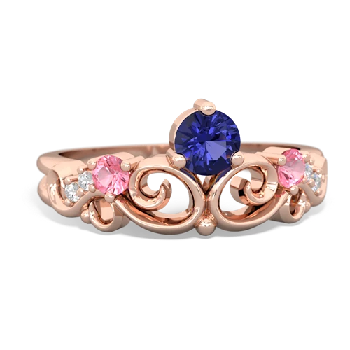 Lab Sapphire Lab Created Sapphire with Lab Created Pink Sapphire and Genuine Smoky Quartz Crown Keepsake ring Ring
