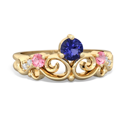 lab sapphire-pink sapphire crown keepsake ring