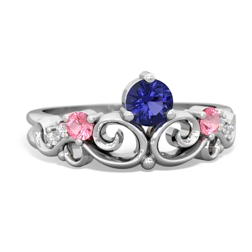 lab sapphire-pink sapphire crown keepsake ring