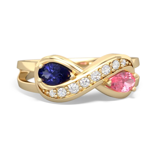 lab sapphire-pink sapphire diamond infinity ring