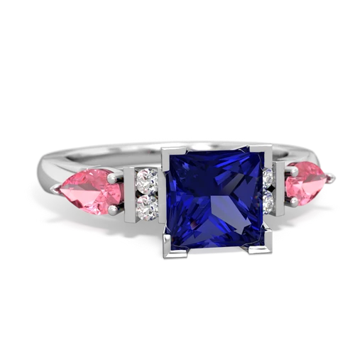 lab sapphire-pink sapphire engagement ring