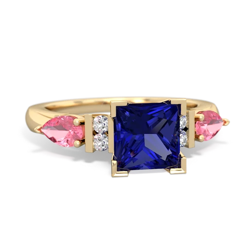 Lab Sapphire Lab Created Sapphire with Lab Created Pink Sapphire and Genuine Smoky Quartz Engagement ring Ring