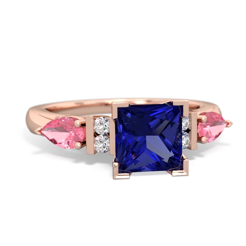 lab sapphire-pink sapphire engagement ring