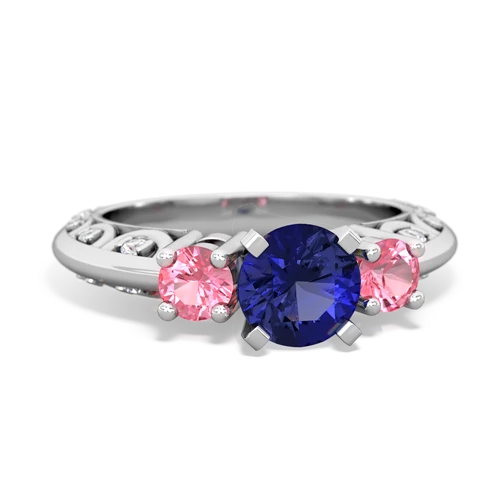 lab sapphire-pink sapphire engagement ring