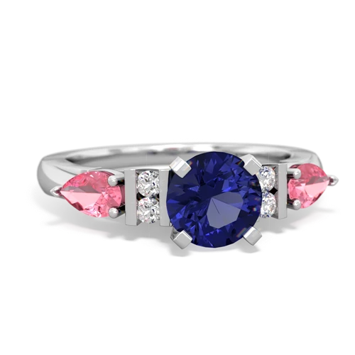 lab sapphire-pink sapphire engagement ring
