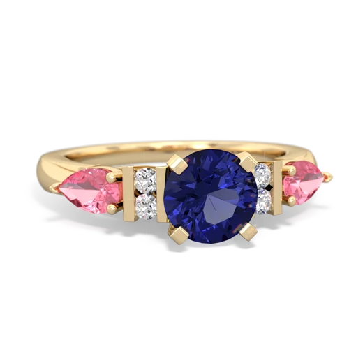 Lab Sapphire Lab Created Sapphire with Lab Created Pink Sapphire and Lab Created Sapphire Engagement ring Ring