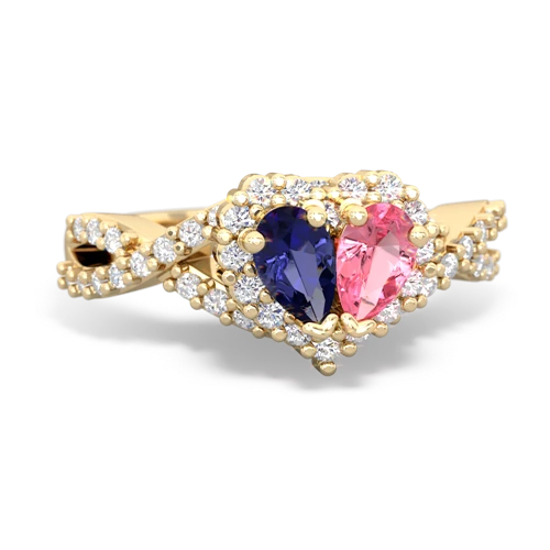 lab sapphire-pink sapphire engagement ring