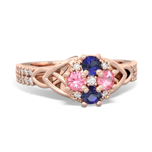 lab sapphire-pink sapphire engagement ring