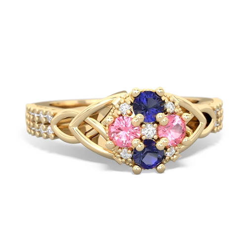 lab sapphire-pink sapphire engagement ring