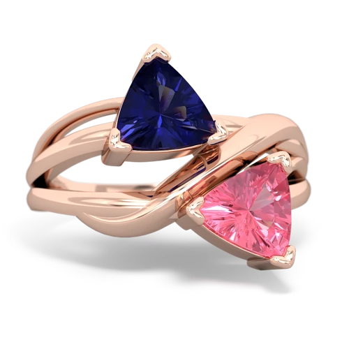 lab sapphire-pink sapphire filligree ring