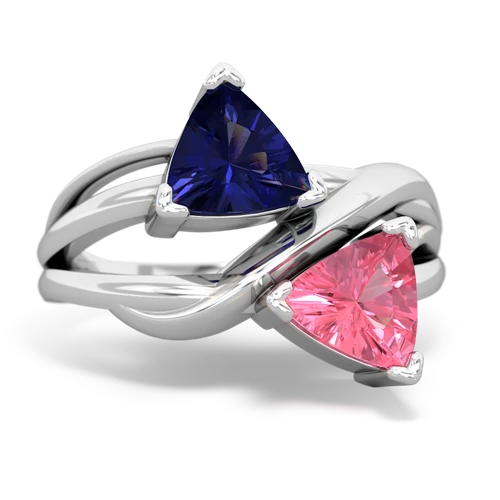 lab sapphire-pink sapphire filligree ring