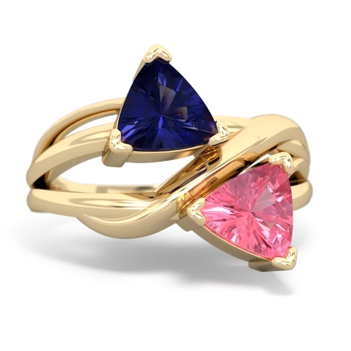 lab sapphire-pink sapphire filligree ring