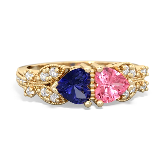 lab sapphire-pink sapphire keepsake butterfly ring