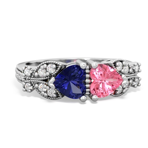 lab sapphire-pink sapphire keepsake butterfly ring