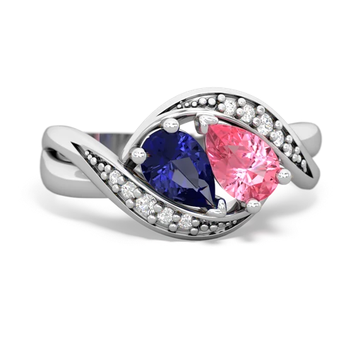 lab sapphire-pink sapphire keepsake curls ring