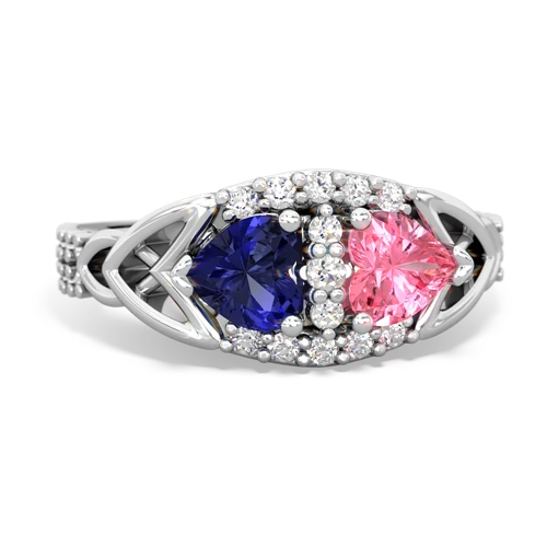 lab sapphire-pink sapphire keepsake engagement ring