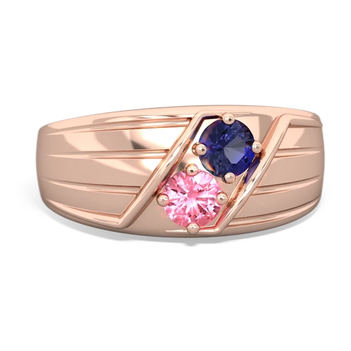 lab sapphire-pink sapphire mens ring