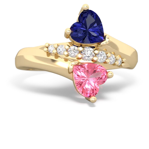 lab sapphire-pink sapphire modern ring