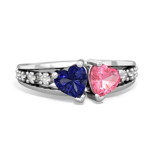 lab sapphire-pink sapphire modern ring