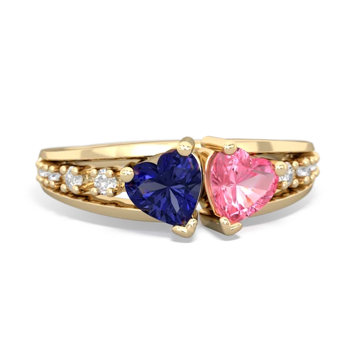 lab sapphire-pink sapphire modern ring