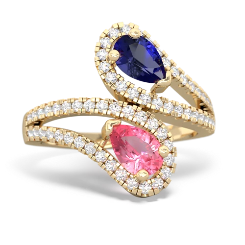 lab sapphire-pink sapphire pave swirls ring