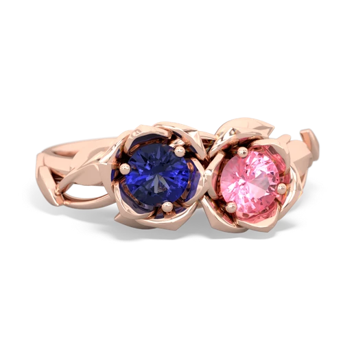 lab sapphire-pink sapphire roses ring