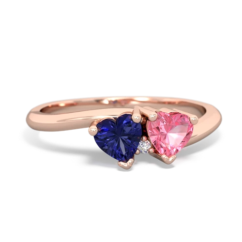 lab sapphire-pink sapphire sweethearts promise ring