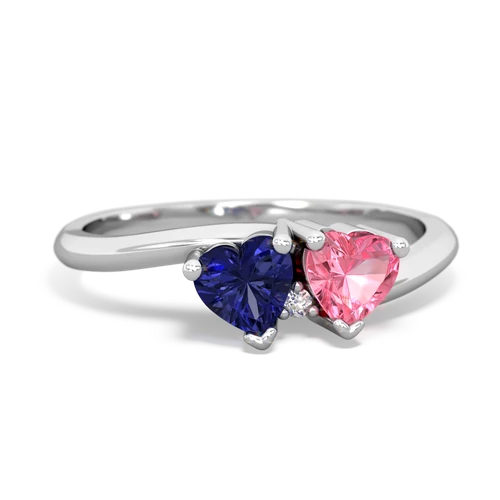 lab sapphire-pink sapphire sweethearts promise ring