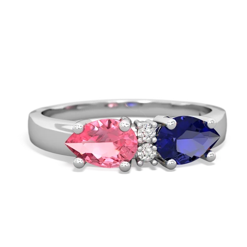 lab sapphire-pink sapphire timeless ring