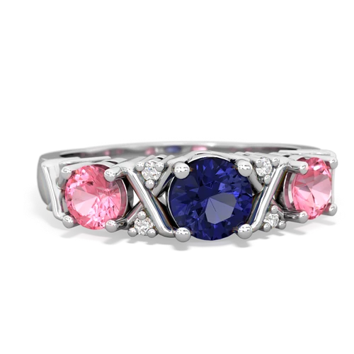lab sapphire-pink sapphire timeless ring