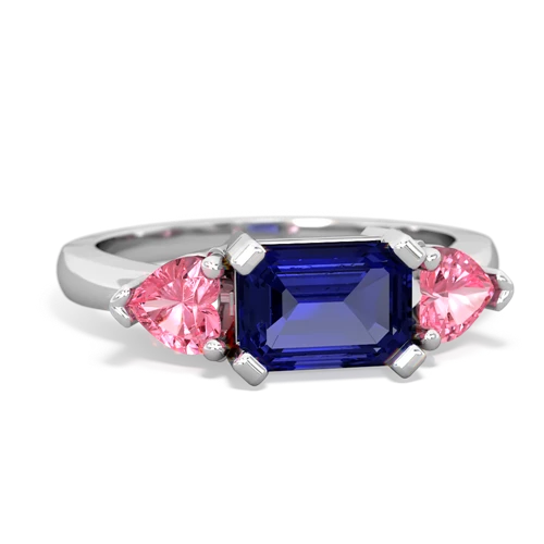 Lab Sapphire Lab Created Sapphire with Lab Created Pink Sapphire and Lab Created Pink Sapphire Three Stone ring Ring