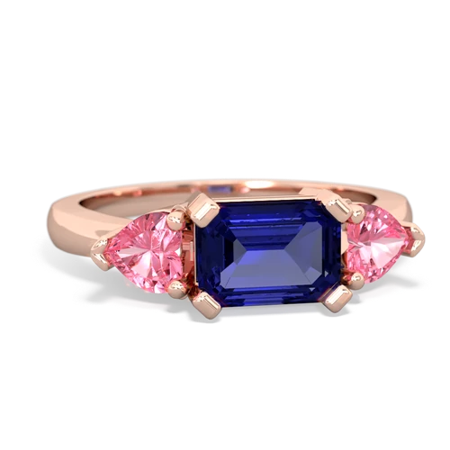 lab sapphire-pink sapphire timeless ring