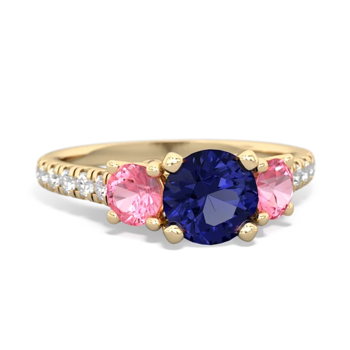 lab sapphire-pink sapphire trellis pave ring