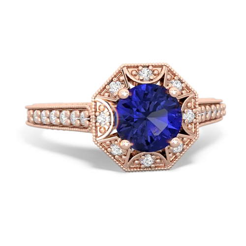 Lab Sapphire Art-Deco Starburst Lab Created Sapphire ring Ring