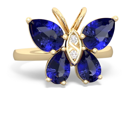 lab sapphire butterfly ring