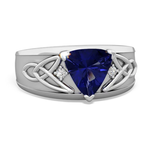 Lab Sapphire Celtic Trinity Knot Men's Lab Created Sapphire ring Ring