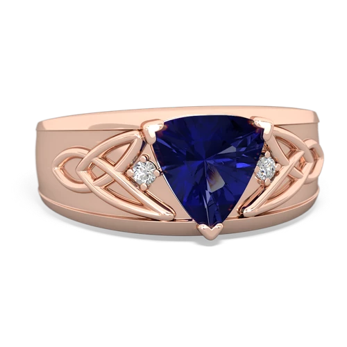 lab sapphire celtic ring