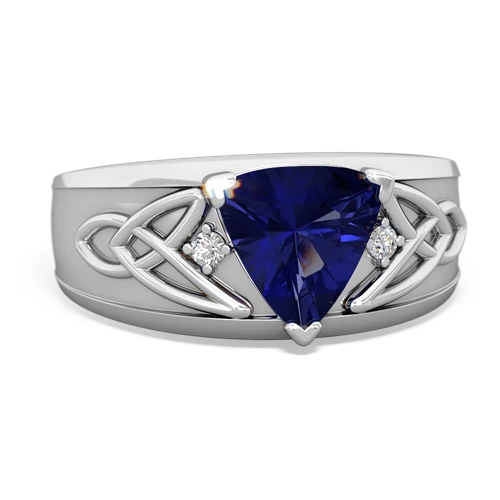 lab sapphire celtic ring