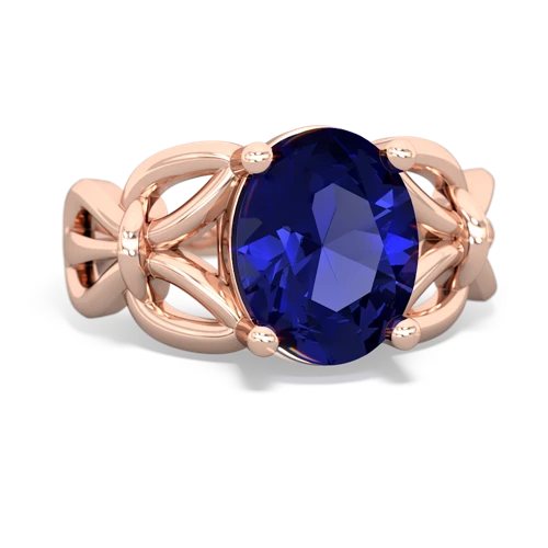 lab sapphire celtic ring