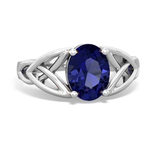 lab sapphire celtic ring