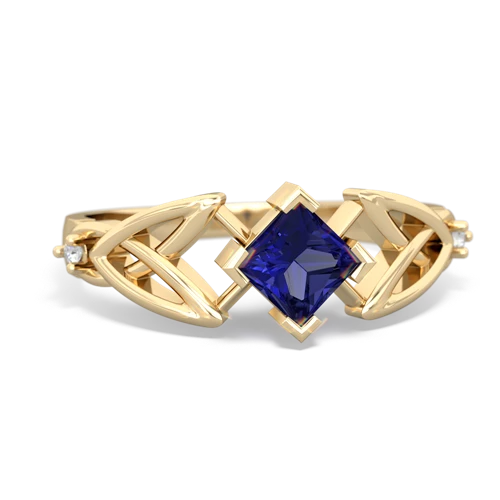 lab sapphire celtic ring