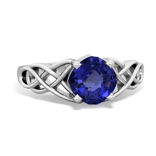 lab sapphire celtic ring