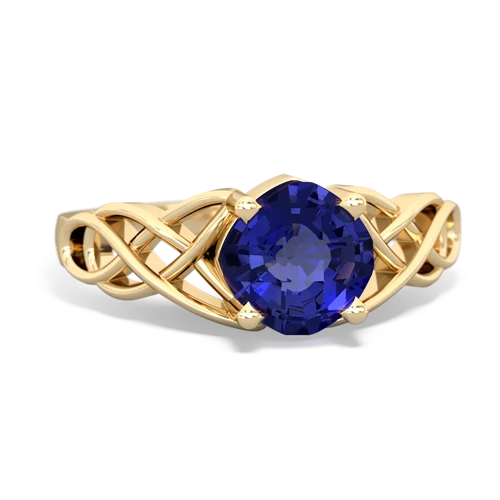 lab sapphire celtic ring