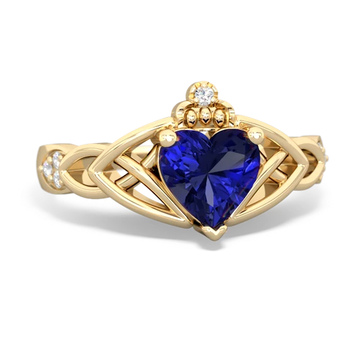 Lab Sapphire Claddagh Trinity Knot Lab Created Sapphire ring Ring