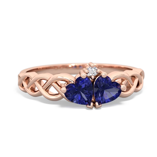 Lab Sapphire Heart to Heart Braid Lab Created Sapphire ring Ring