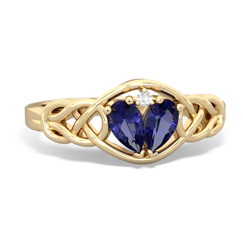 lab sapphire celtic knot ring