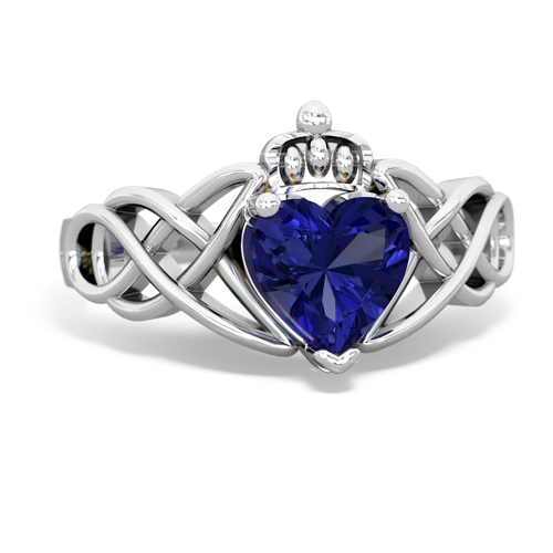 Lab Sapphire Claddagh Celtic Knot Lab Created Sapphire ring Ring