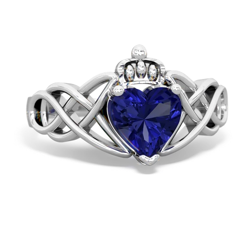 lab sapphire claddagh ring