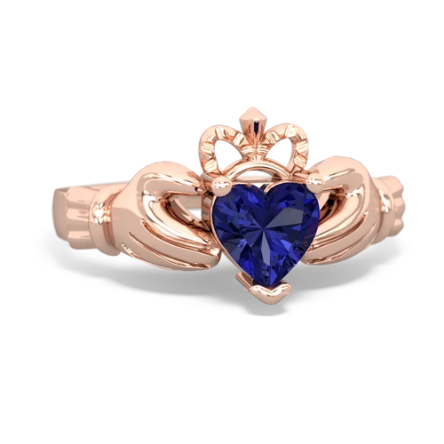 lab sapphire claddagh ring