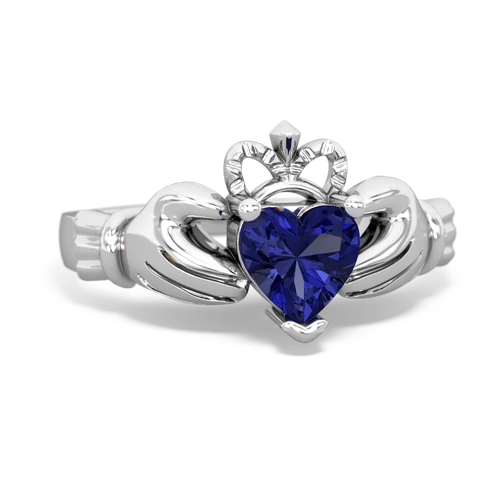 lab sapphire claddagh ring